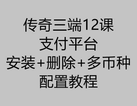 传奇三端12课:九龍安装/删除支付平台+多币种充值教程